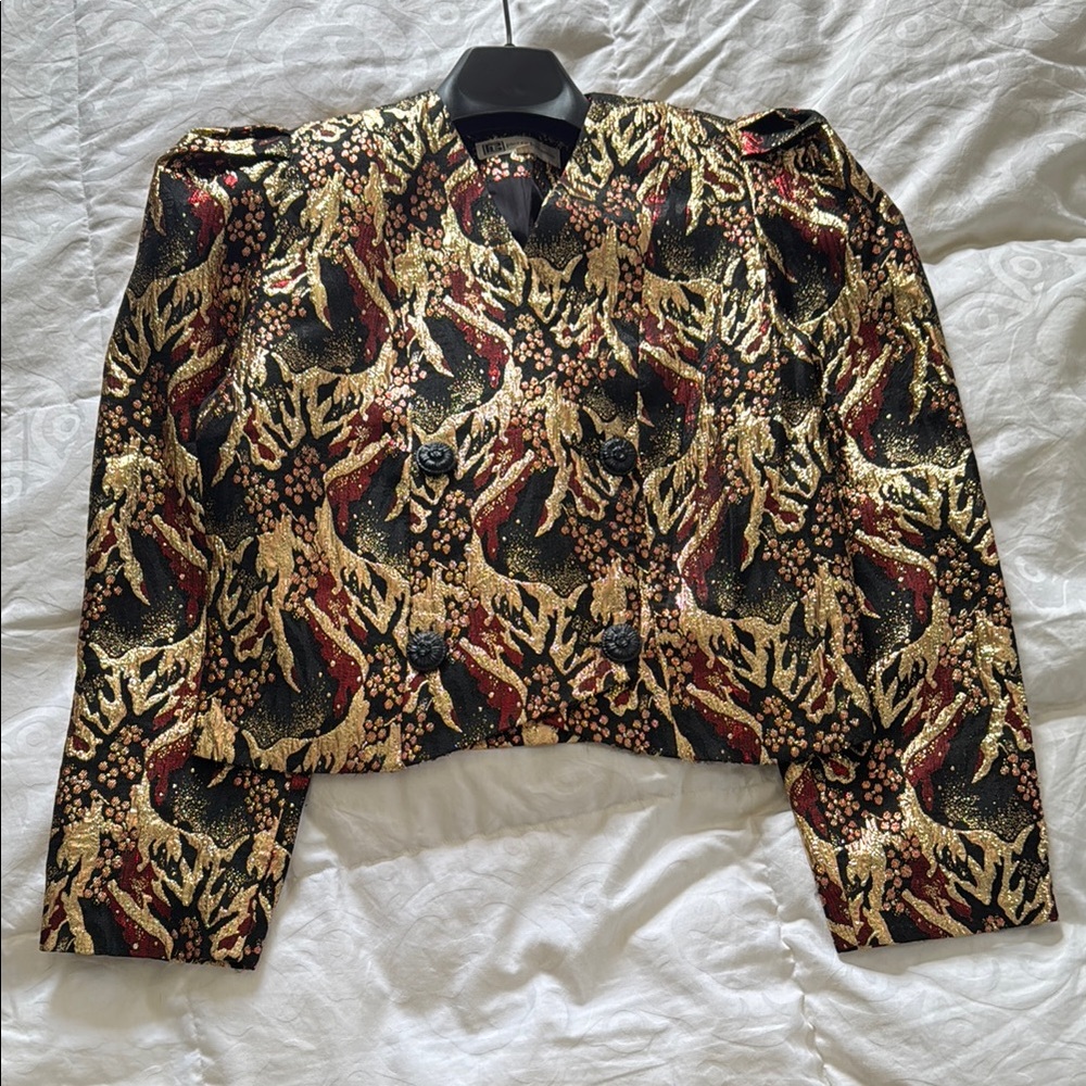 Vintage Pierre Balmain 80s Colorful Metallic Blazer